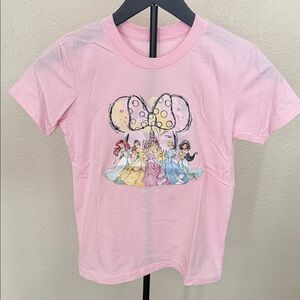 Disney Pink Tee with Princesses and Bow